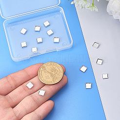 スターリングシルバーのスクエアカボションセッティング15個925個  銀  6x6x1.3mm&nbsp;STER-PH0003-99