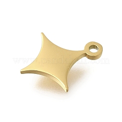 304ステンレススチールチャーム  レーザー切断  ゴールドカラー  スター  11x9.5x1mm  穴：1mm&nbsp;LS-STAS-U027-10G-03