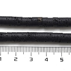 天然溶岩石染めビーズ連売り  ディスク  ヒシビーズ  ブラック  6x3~3.5mm  穴：1.5mm  約107~114個/連  14.96''（38センチメートル）&nbsp;G-K375-G07-01
