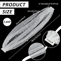女性用ポリエステルスリーブ  鉄製の安全ピンブローチとプラスチック製のパール付き  ホワイト  480x100x6~12mm&nbsp;AJEW-WH0696-307