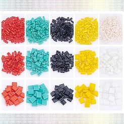 790個15スタイル2穴不透明ガラスシードビーズ。長方形  ミックスカラー  4.5~5.5x2~5.5x1~2.5mm  穴：0.5~0.8mm  790個/セット&nbsp;SEED-NB0001-77