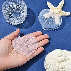 4個 2スタイル 3Dオーシャンスタイル ネイルアート シリコンモールド  ネイルアートチップの装飾用  ハート  ホワイト  6.8x6.5x1cm&nbsp;ST-CJ0043-042