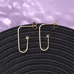 Brass Cube Stud Earrings&nbsp;EJEW-S280-04G