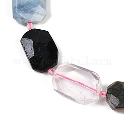 Natural Quartz Crystal/Rose Quartz & Agate/Tourmaline & Indian Agate Beads Strands&nbsp;G-B125-P26-01