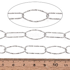 304 Stainless Steel Textured Horse Eye Link Chains&nbsp;CHS-Q009-10P