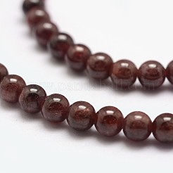 天然石ガーネットビーズ連売り  ラウンド  4~5mm  穴：1mm  約89個/連  15.5インチ&nbsp;X-G-P217-33-4mm