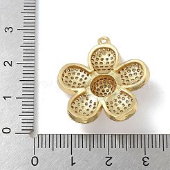 Rack Plating Brass Micro Pave Clear Cubic Zirconia Pendants&nbsp;KK-G515-63G-02