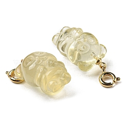 Natural Citrine Bear Pendant Decorations&nbsp;G-R489-15G