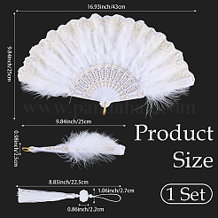 Plastic Folding Fan with Tassels&nbsp;AJEW-WH20130-170A