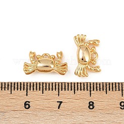 海をテーマにした真鍮チャーム  長持ちメッキ  ニッケルフリー  18KGP本金メッキ  カニ  8.5x14x4.5mm  穴：1.4mm&nbsp;KK-F902-07L-G
