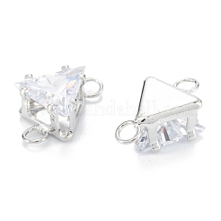Brass Clear Cubic Zirconia Links&nbsp;ZIRC-G170-08