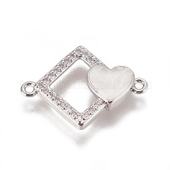 Brass Micro Pave Cubic Zirconia Links&nbsp;BSHE-F012-02