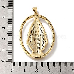 Rack Plating Brass Micro Pave Cubic Zirconia Pendants&nbsp;KK-U019-25G