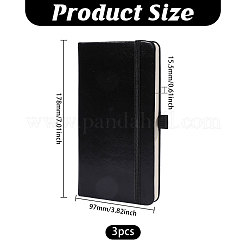 合成皮革のポケットノート  長方形  ブラック  178x97x15.5mm&nbsp;AJEW-WH0481-586