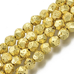 Electroplated Natural Lava Rock Beads Strands&nbsp;G-S352-31A-B