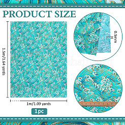 和風の綿織物  服装アクセサリー  海の波模様  空色  1000x1500x0.5mm&nbsp;DIY-WH0671-277A