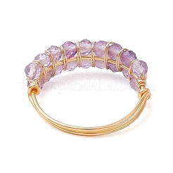 Natural Amethyst & Moss Agate & Apatite Finger Rings&nbsp;RJEW-TA00182