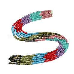 Glass & Natural Chinese Southern Jade & Amethyst & Rhodonite & Indian Agate & Synthetic Turquoise Beads Strands&nbsp;G-Z135-C05-2x4mm