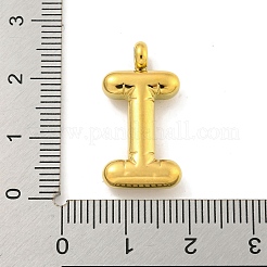 イオンプレーティング（IP）304ステンレスペンダント  レターチャーム  ゴールドカラー  文字I  24.5x12.5x5.5mm  穴：3mm&nbsp;STAS-C102-16G-I