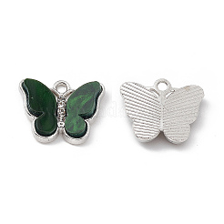 アクリルパーツ  ライトゴールドトーン合金ラインストーン付き  バタフライチャーム  ミックスカラー  15x18x4mm  穴：1.8mm&nbsp;FIND-C019-35P