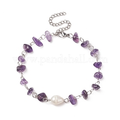 Natural Gemstone Beaded Anklets&nbsp;AJEW-AN00515