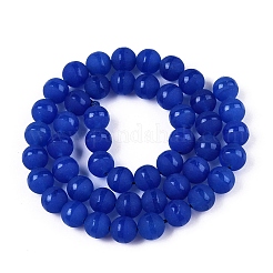 Frosted Natural White Jade Beads Strands&nbsp;G-T138-8mm-209H