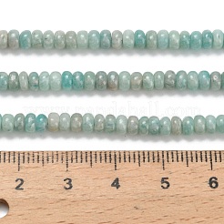 天然石アマゾナイトビーズ連売り  ロンデル  4~4.5x2~2.5mm  穴：0.7mm  約159~169個/連  15.16~15.55インチ（38.5~39.5cm）&nbsp;G-Z110-B40-2x4mm