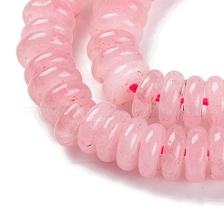 天然石ローズクォーツビーズ連売り  ロンデル  6.5~7x2~2.5mm  穴：0.5mm  約159個/連  15.04''（38.2センチメートル）&nbsp;G-G084-A13-01