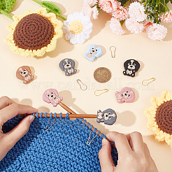 DIY Dog Silicone Beads Knitting Needle Protectors/Knitting Needle Stoppers with Stitch Markerss&nbsp;IFIN-NB0001-56