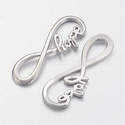 Tibetan Style Alloy Infinity with Hope Links connectors&nbsp;TIBE-S230-P-FF