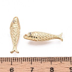 Brass Micro Pave Cubic Zirconia Pendants&nbsp;KK-T071-37G