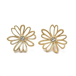 304 Stainless Steel Crystal Rhinestone Stud Earrings&nbsp;EJEW-G423-01G