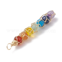 Chakra Gemstone Copper Wire Wrapped Big Pendants&nbsp;PALLOY-JF02494