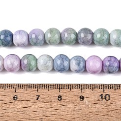 不透明なグラデーション効果のある染色ガラスビーズの連売り  ラウンド  蘭  8~8.5mm  穴：0.7~1.2mm  約100~104個/連  29.72~31.30インチ（75.5~79.5cm）&nbsp;GLAA-Q106-04A-14