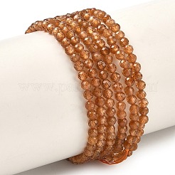 天然石ガーネットビーズ連売り  多面カット  ラウンド  3mm  穴：0.5~0.6mm  約127~135個/連  15.3~15.7インチ（39~40cm）&nbsp;G-F460-47