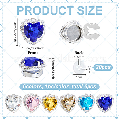 6Pcs 6 Colors Alloy Rhinestone Cufflinks&nbsp;BUTT-FG0001-59