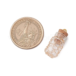 ガラス瓶ガラス瓶ペンダント  コルク栓と銅線付き  透明  25x11mm  穴：1.8mm&nbsp;PALLOY-JF03641