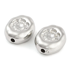 CCBプラスチックビーズ  オーバル  花  プラチナ  13.5x11x5mm  穴：1.6mm  約1316個/500g&nbsp;CCB-S164-06P