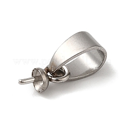 304ステンレススチールカップパールペグベイルピンペンダント  片穴パーツ用  ステンレス鋼色  12mm  ペンダント：6.5x3mm  穴：5x3.5mm  ピン：0.7mm&nbsp;STAS-D013-03A-P
