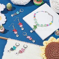 Alloy Enamel Cactus Pendant Locking Stitch Markers&nbsp;HJEW-AB00098