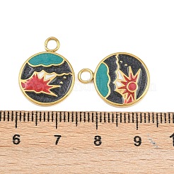 304 Stainless Steel with Enamel Pendants&nbsp;STAS-Z166-11G-01