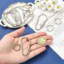 6Pcs 304 Stainless Steel Screw Carabiner Lock Charms&nbsp;STAS-FS0002-35