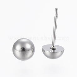Non-Tarnish 201 Stainless Steel Stud Earring Findings&nbsp;STAS-G179-39P-C
