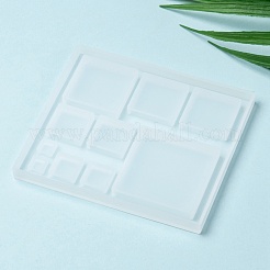シリコンモールド  レジン型  UVレジン用  エポキシ樹脂ジュエリー作り  正方形  ホワイト  87x77x6.5mm&nbsp;DIY-F033-04A
