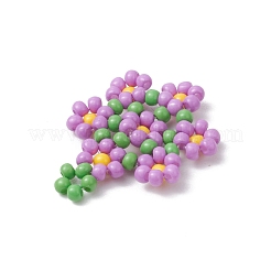 シードビーズ ビーズチャーム  花のペンダント  ライラック  23x18x3mm  穴：1.5mm&nbsp;PALLOY-MZ00417-03