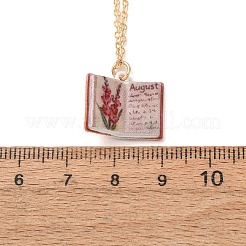 Brass Enamel Book Pendant Necklaces for Women&nbsp;LS-KK-CBAF5B9-01G-08