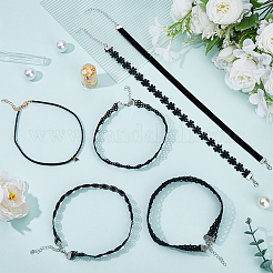 6Pcs 6 Styles Gothic Flower Lace Choker Necklaces for Women&nbsp;NJEW-SC0001-76