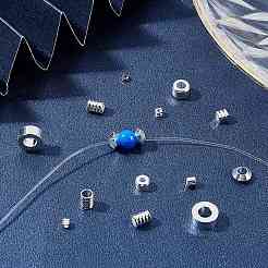 60個10スタイル真鍮ビーズ  長持ちメッキ  混合形状  銀  2~8x1.5~4mm  穴：1.2~3mm  6個/スタイル&nbsp;KK-SC0002-62