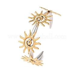 Two Tone 304 Stainless Steel Cuff Bangles for Women&nbsp;BJEW-B165-02B