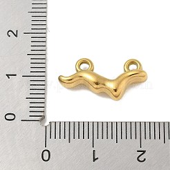 イオンプレーティング（IP）304ステンレスペンダント  波の魅力  18KGP本金メッキ  9.5x19.5x4.5mm  穴：1.8mm&nbsp;STAS-Q334-49G